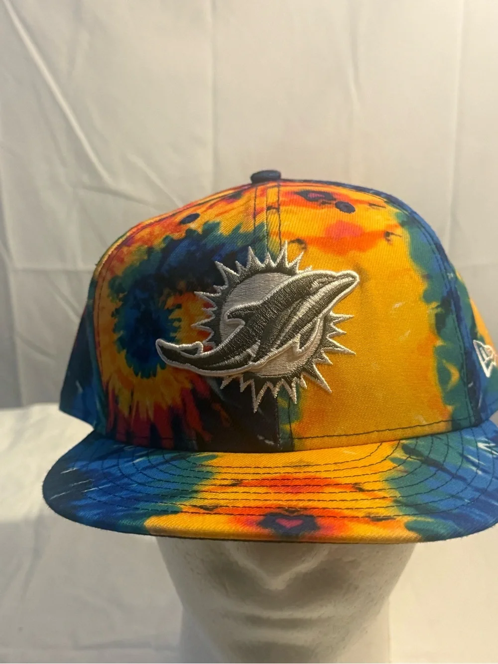 New Era Kids Miami Dolphins Tie-Dye Snapback Hat - Yellow, Blue, Orange